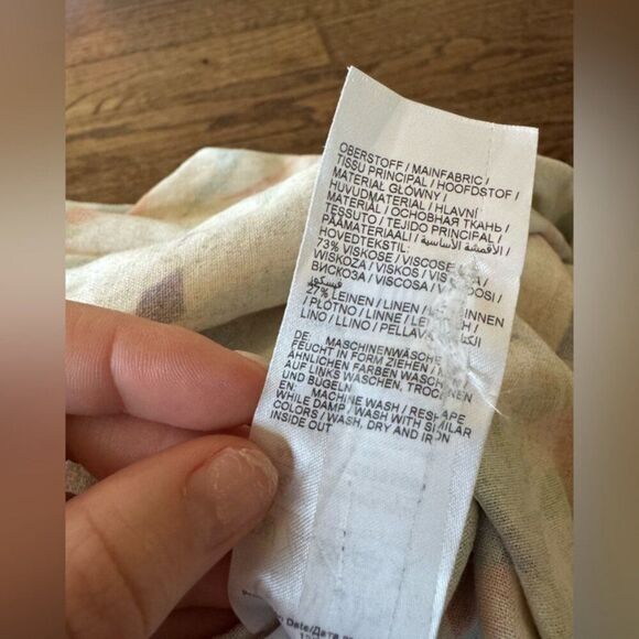 Ulla Popken Von Landen Watercolor Floral Button Front Dress 30 Linen wedding - Picture 14 of 14